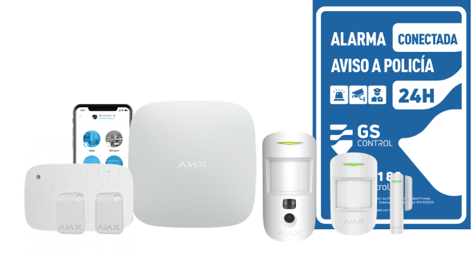 Kit alarma Ajax para piso con sensores y panel central
